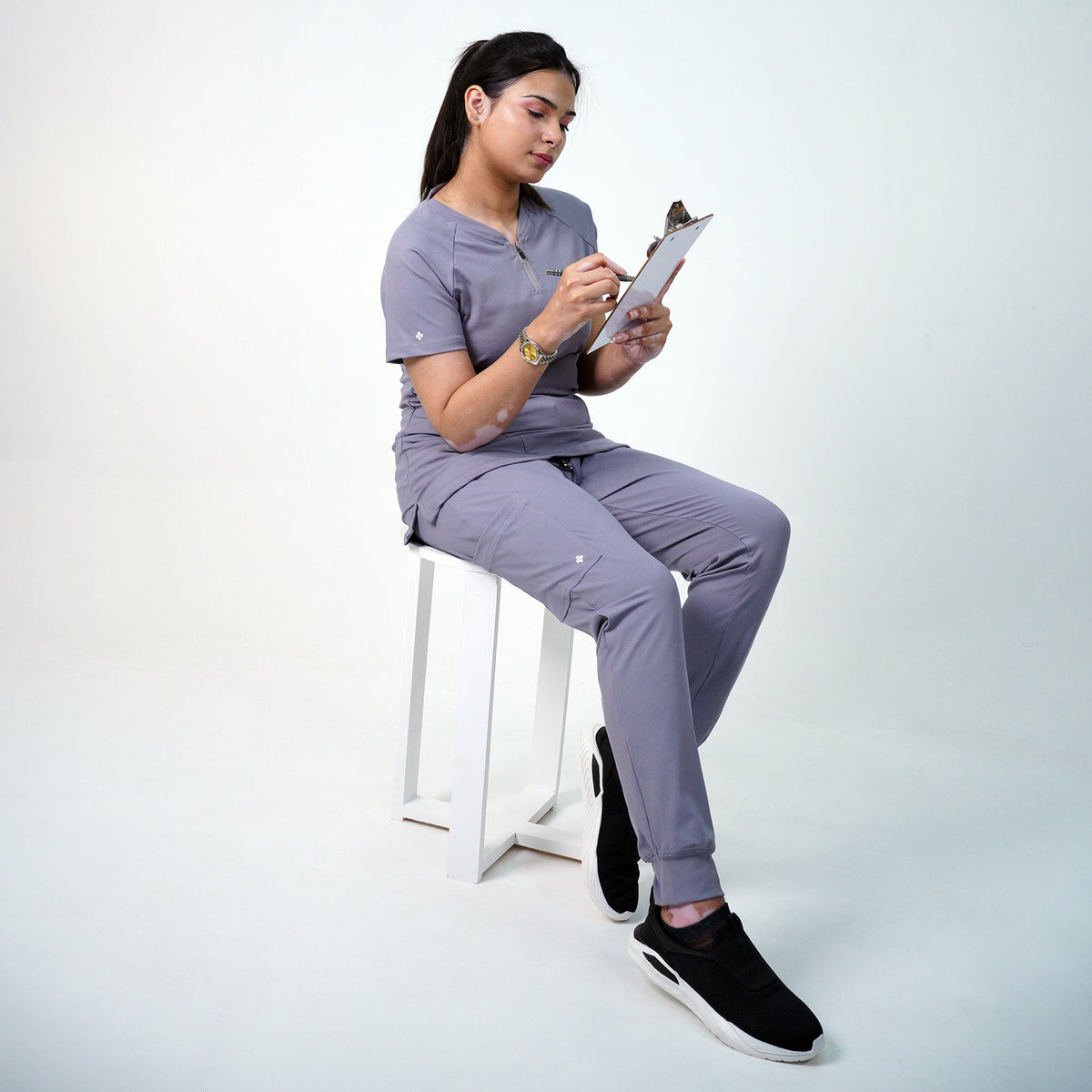 OT and surgical scrubs Pakistan – PulseScrubs Arctic Grey set