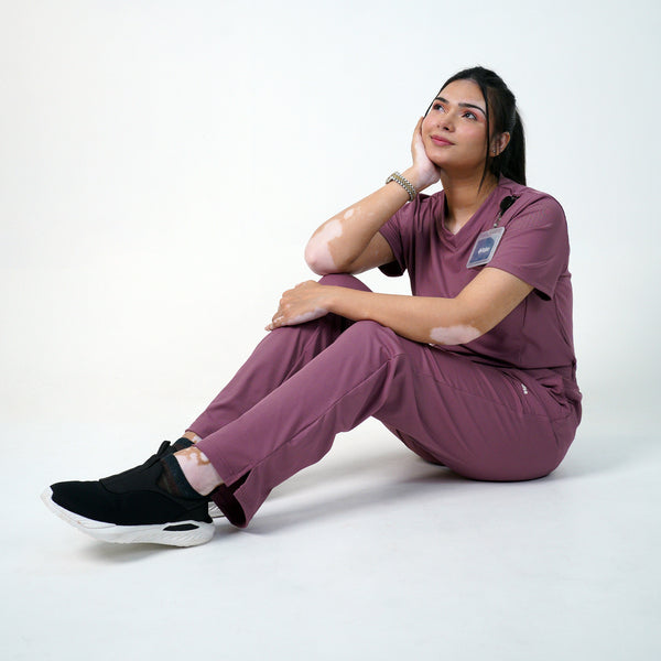 AERO Pulse Mauve V-Neck Full Set - Women