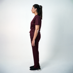 Essential Deep Crimson V-Neck Full Set - Women