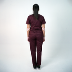 Essential Deep Crimson V-Neck Full Set - Women