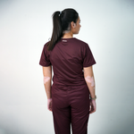 Essential Deep Crimson V-Neck Top Only - Women