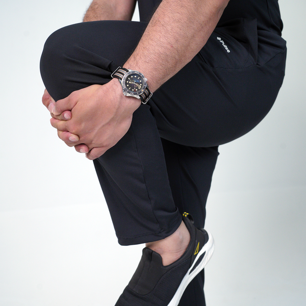 AERO Midnight Black Straight Pants Only - Men