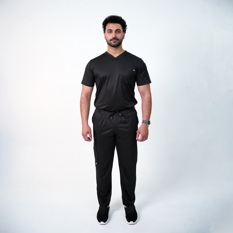Essential Onyx Black V-Neck Full Set - Men