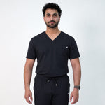 Men's Midnight Black V-Neck Scrub Set by PulseScrubs – medical scrubs Pakistan