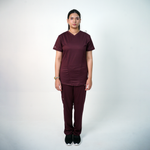 Essential Deep Crimson V-Neck Top Only - Women
