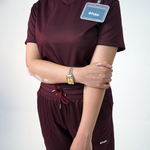 Essential Deep Crimson V-Neck Full Set - Women