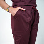 Essential Deep Crimson Straight Pants Only - Women