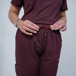 Essential Deep Crimson Straight Pants Only - Women