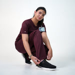 Essential Deep Crimson Straight Pants Only - Women
