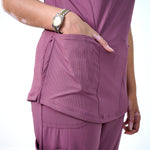 AERO Pulse Mauve V-Neck Top Only - Women