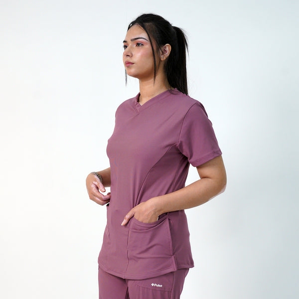 AERO Pulse Mauve V-Neck Top Only - Women