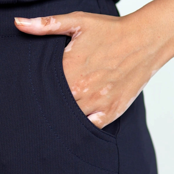 AERO Deep Navy Flared Pants Only - Women