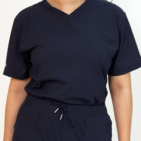 AERO Deep Navy V-Neck Top Only - Women